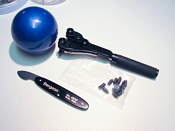 Typical tools to open a watch case