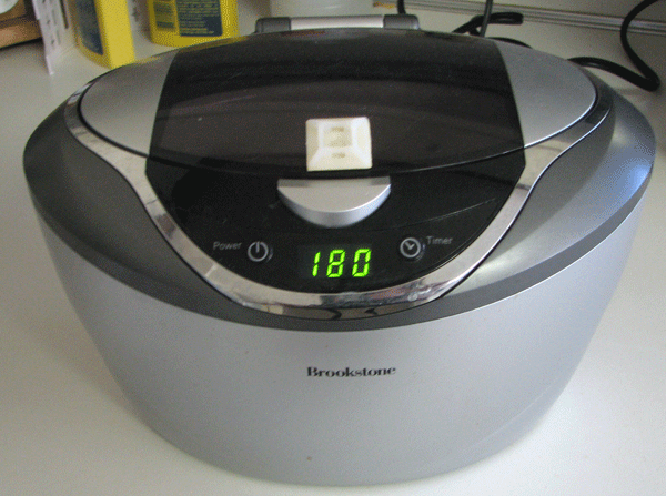 an ultrasonic cleaner